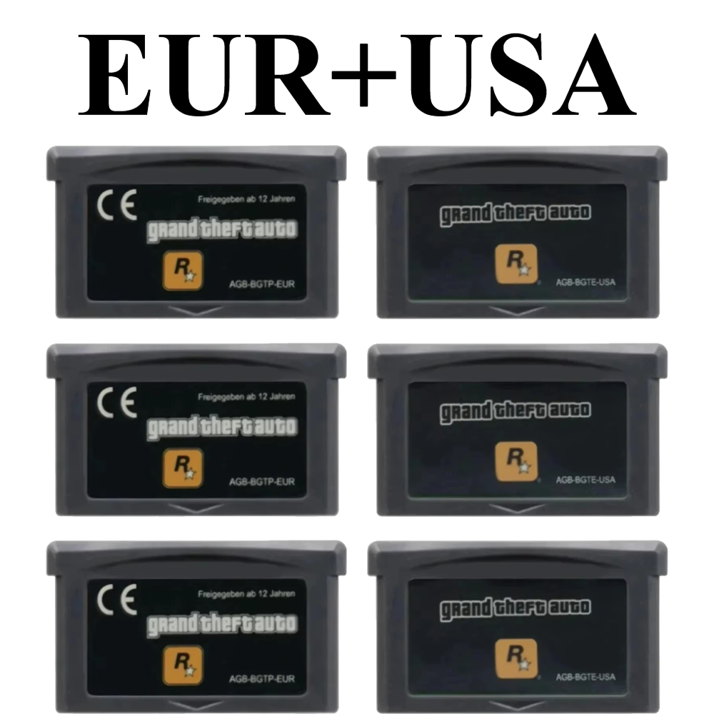 Gaming Console Video - 2 Styles USA/EUR GBA Game Cartridge