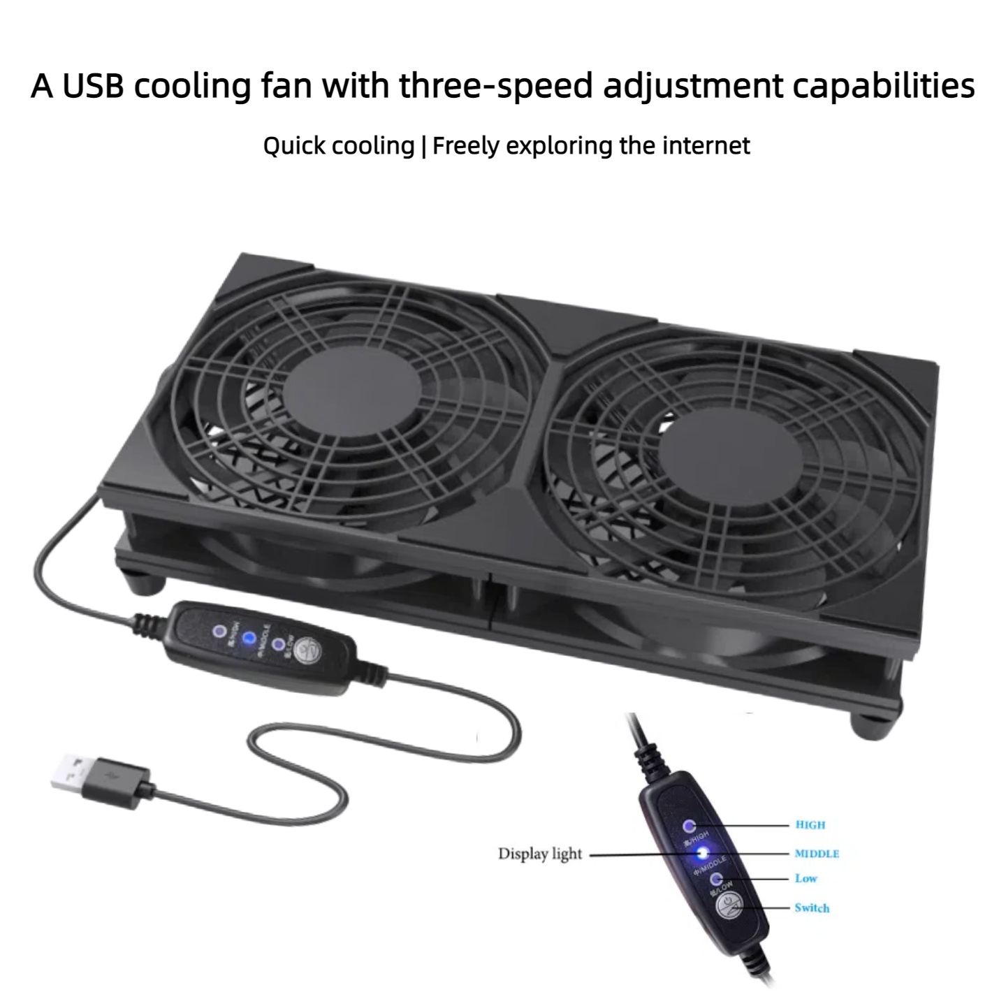 Dual USB Cooling Fan with 3-Sp - đánh giá và giá Gaming Console And Controller